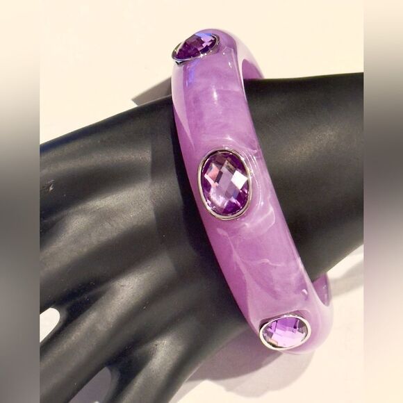 Thalia Sodi Lilac Bangle Bracelet with Crystals - Picture 4 of 6